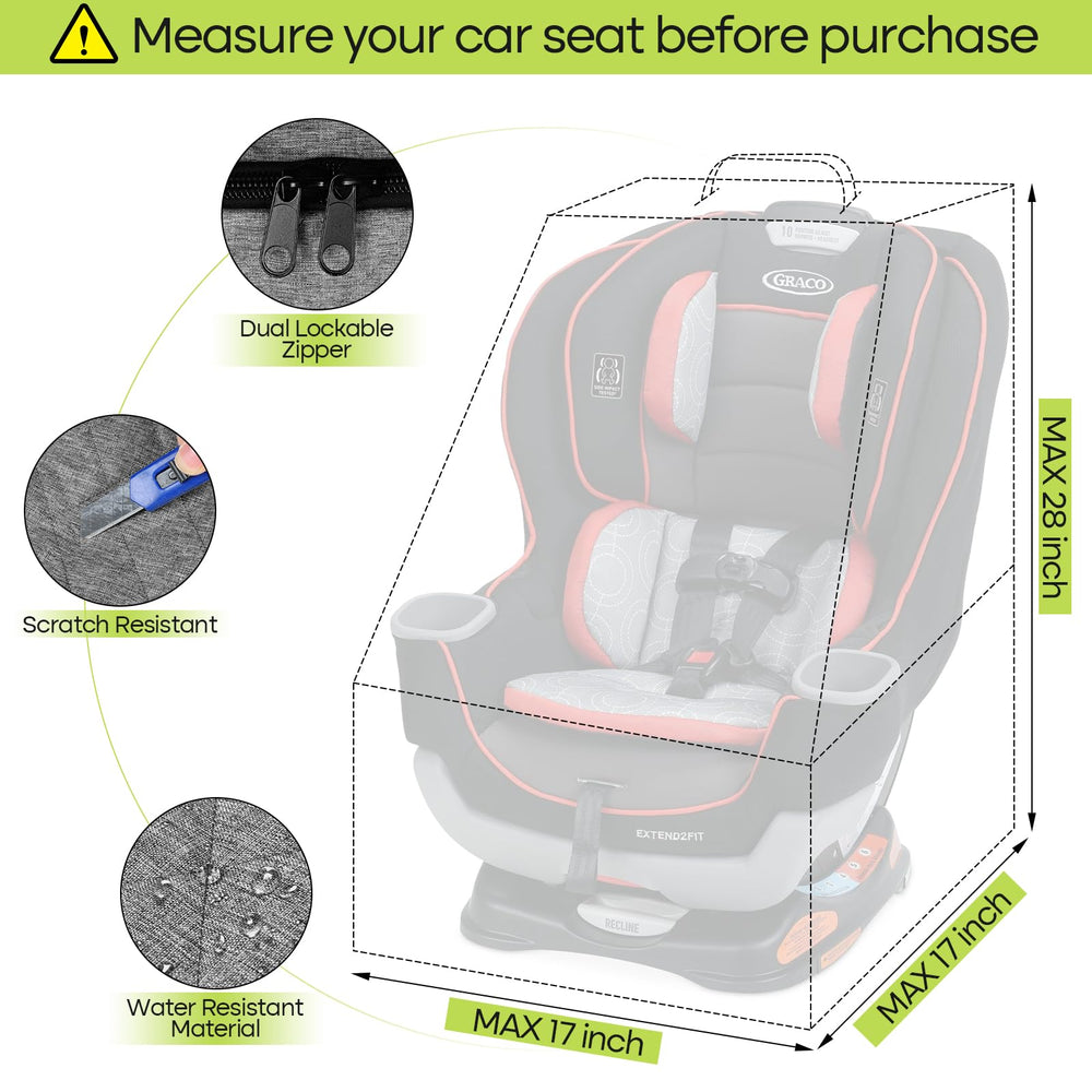ZRRAJOY water-resistant polyester shell protects car seats during travel