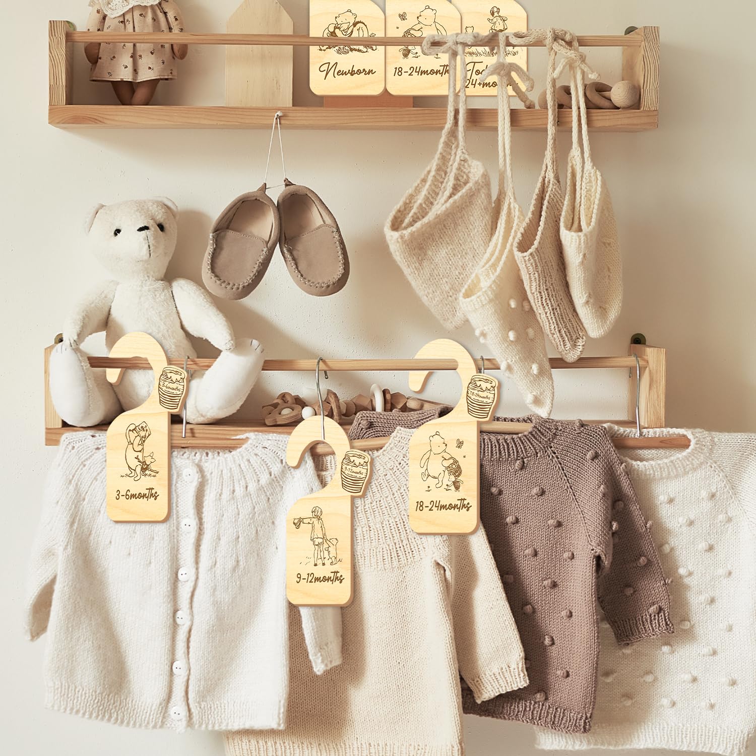 ZsaTuiy Winnie Pooh pattern adds playful charm to nursery storage.