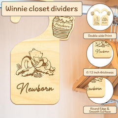 ZsaTuiy wooden baby closet dividers add durable, stylish organization to a child's wardrobe.