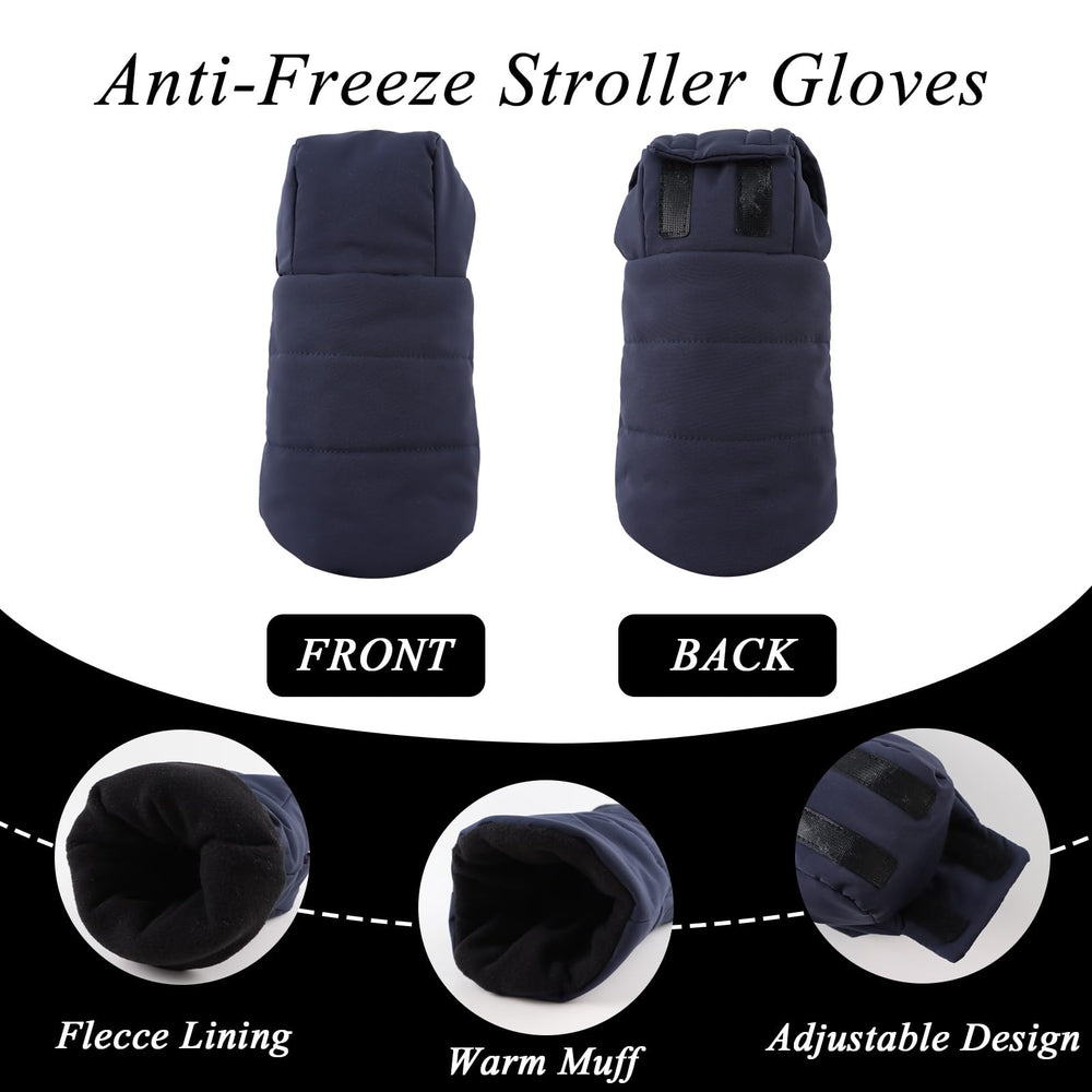 Close-up of fleece-lined interior from Zsedrut stroller mitts for warmth.