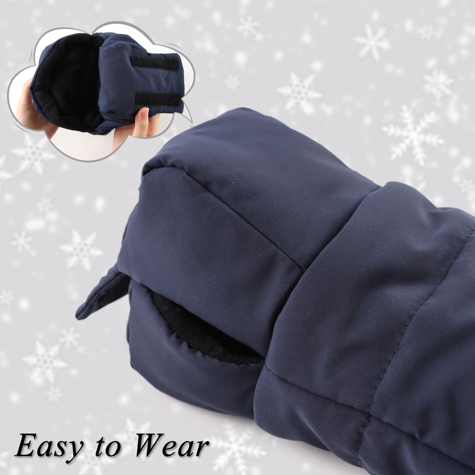 Water-repellent outer fabric shields hands in rainy winter with Zsedrut mitts.