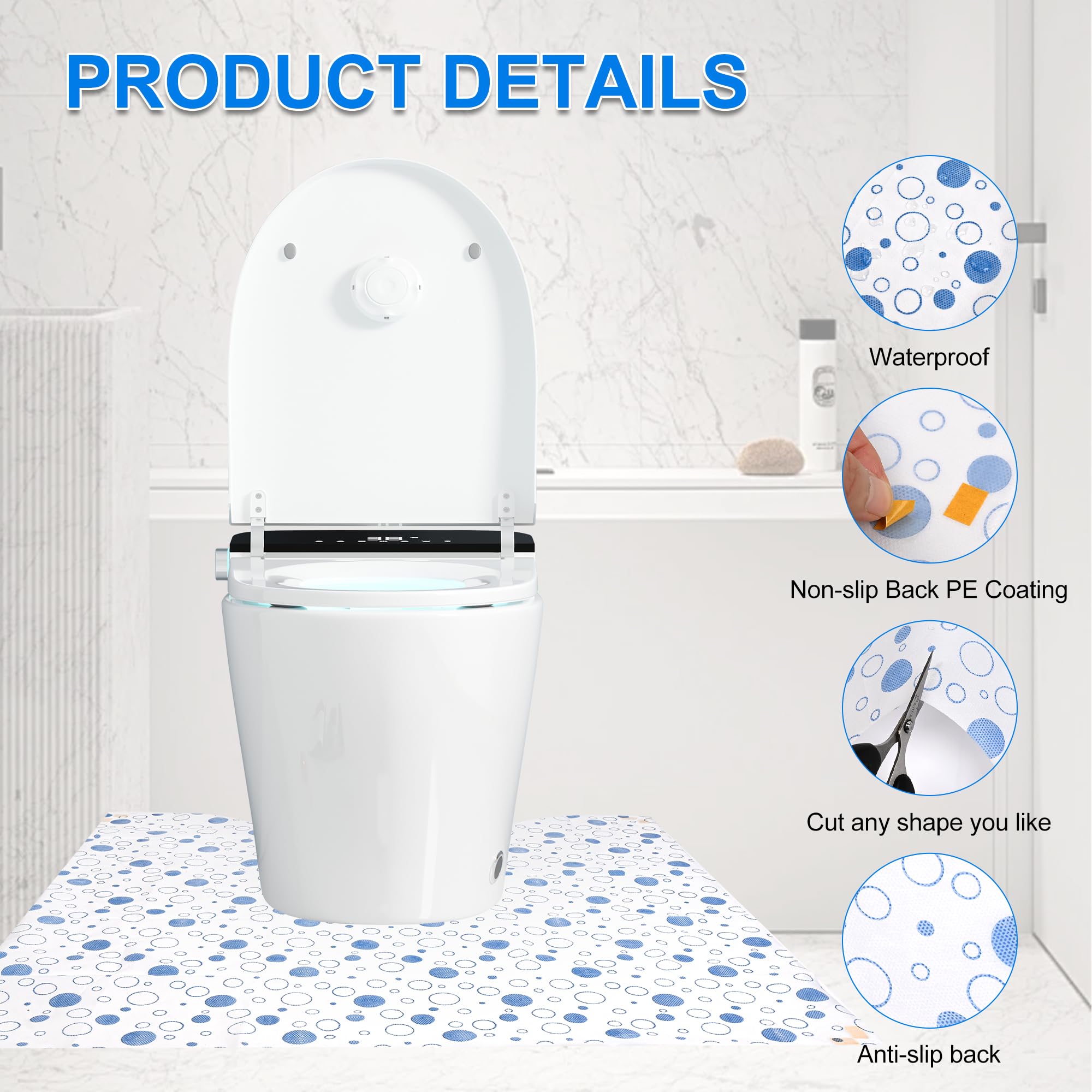 ZSYLYTKV non-slip mat acts as a urine barrier on bathroom floor.