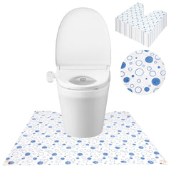 ZSYLYTKV disposable toilet mat with blue dot pattern protecting bathroom floor.