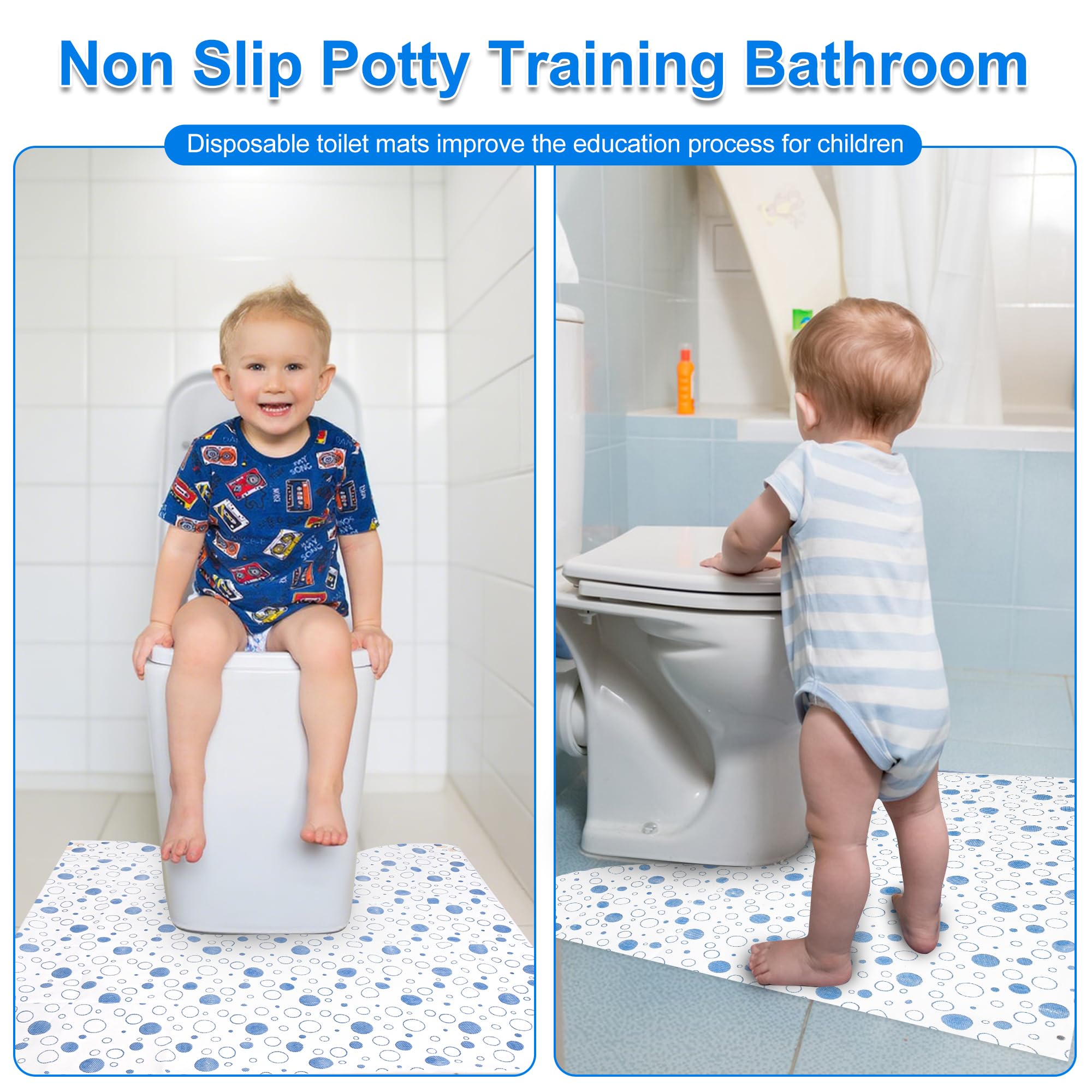 ZSYLYTKV toilet-training mat with blue dots supports learning routines.