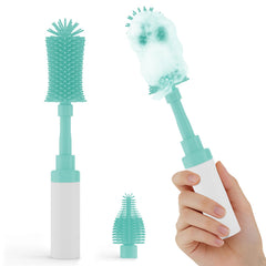 ZTX Push-to-Foam bottle brush set demonstrates dense foam for easier bottle cleaning.
