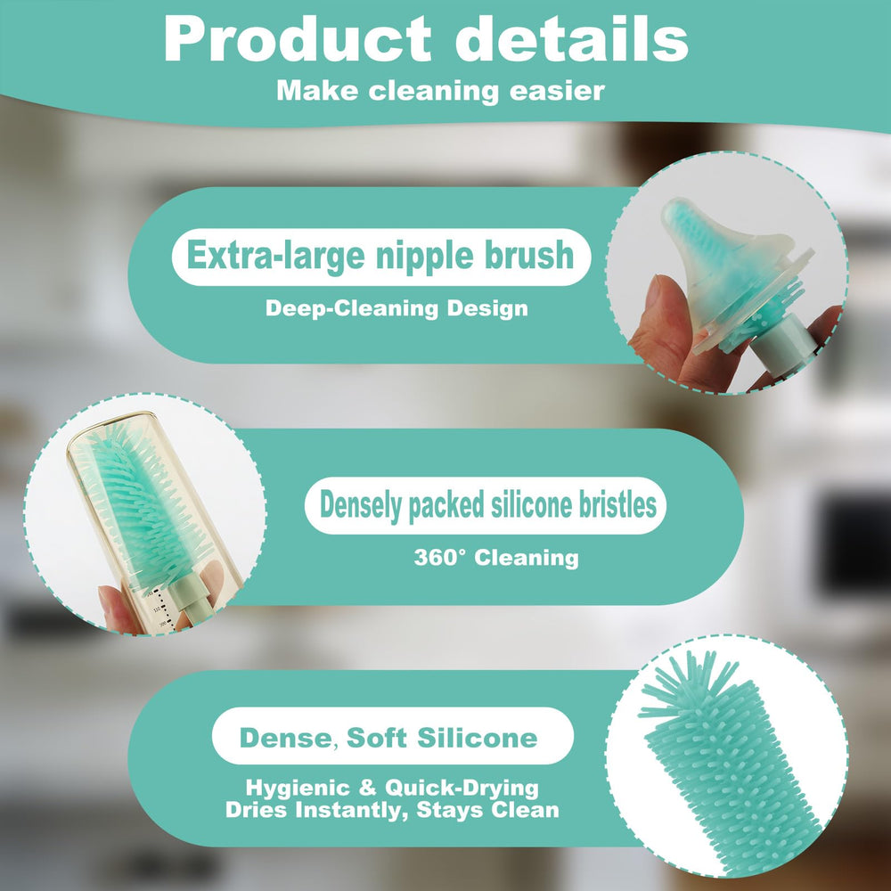 ZTX detachable nipple brush for easy hygienic storage and quick swaps.