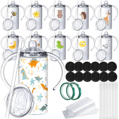 Zubebe 12-pack sublimation sippy cups blank ready for customization