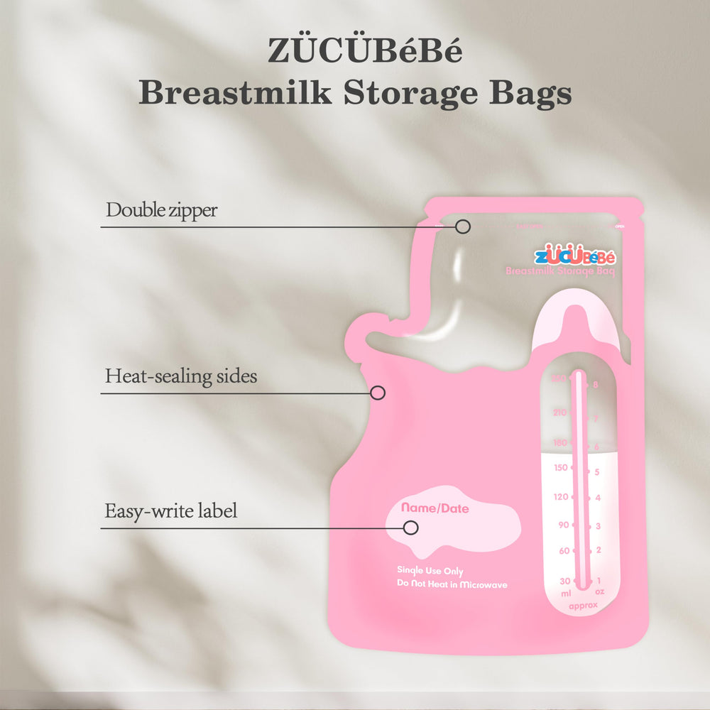 Zuccube Bebe bag made from BPA-free material for safe milk storage and handling.