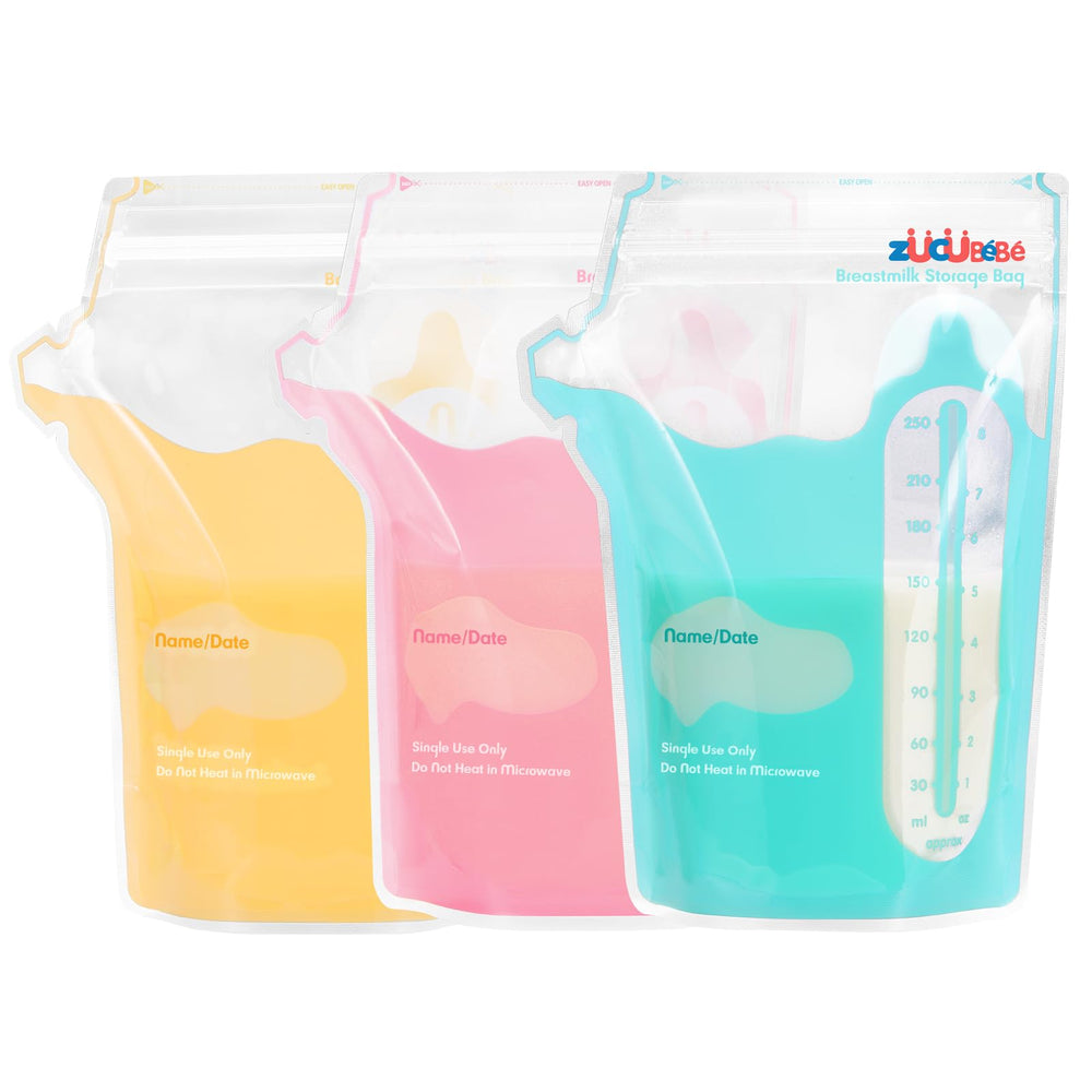 ZÜCÜBéBé breastmilk bags front view for safe, organized milk storage.