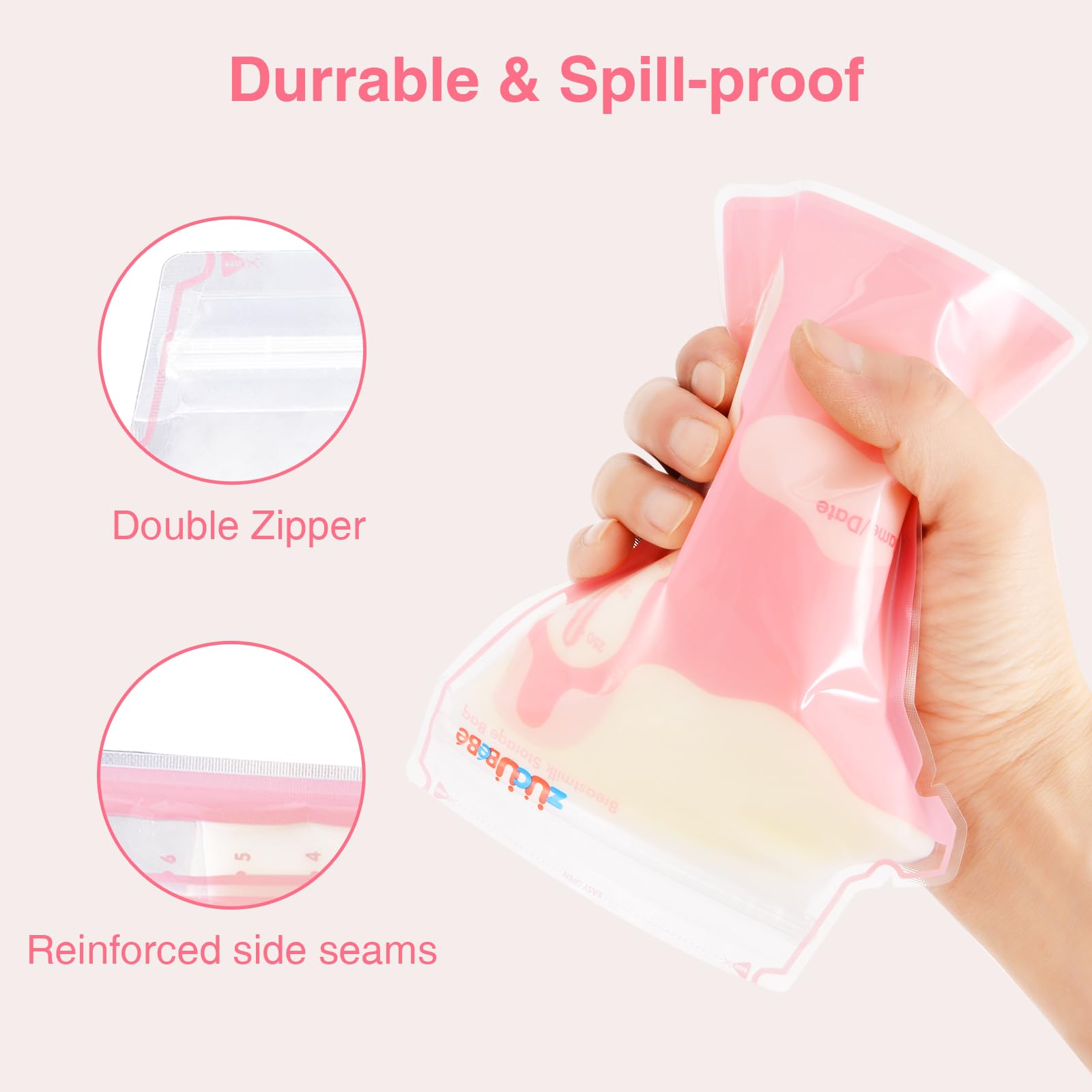 ZÜCÜBéBé stand-up bags ready to defrost or freeze efficiently.