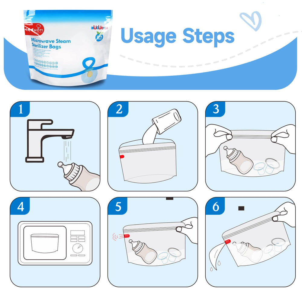 Zucube Bebé durable-base sterilizer bag supports larger baby accessories.