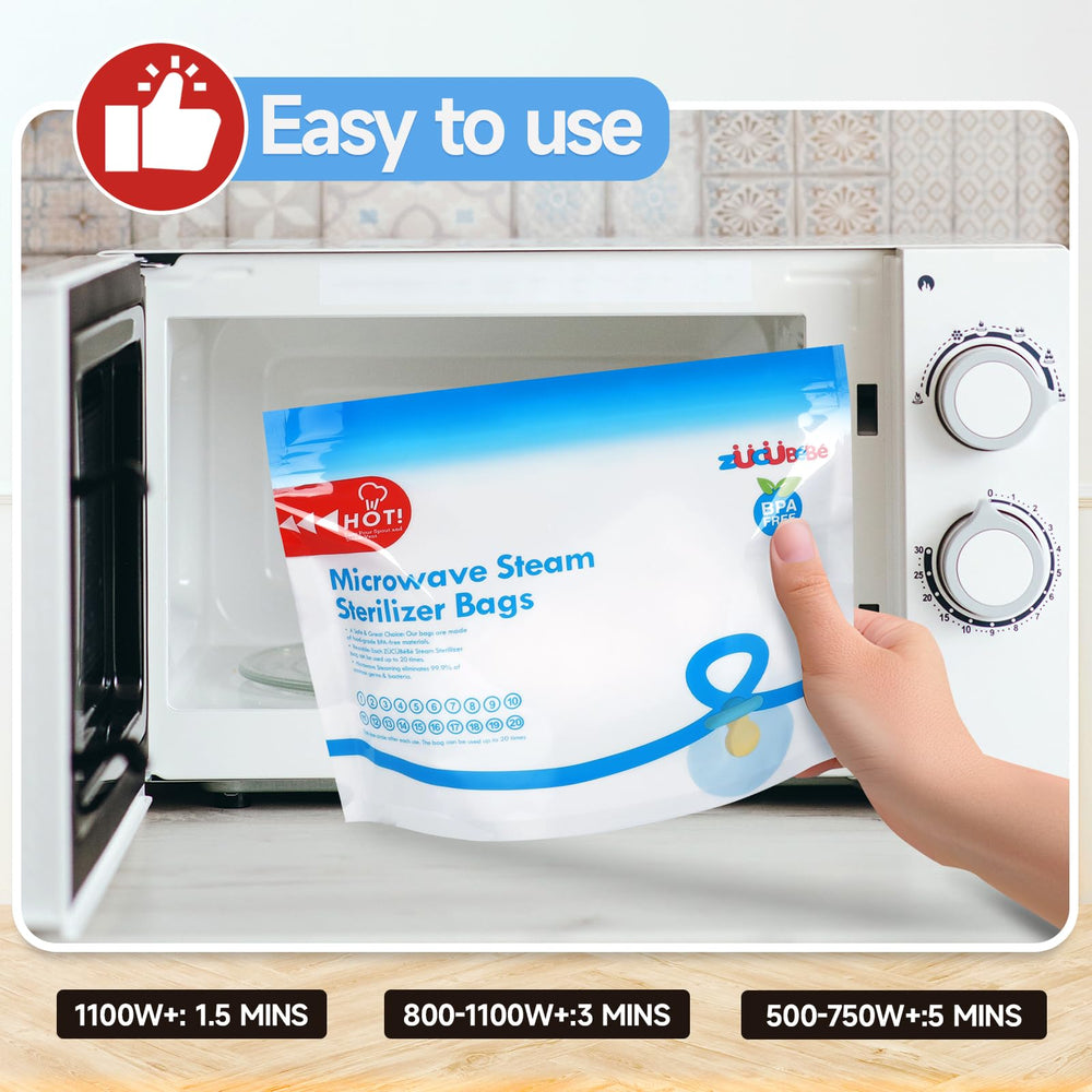 Zucube Bebé training cup inside sterilizer bag for convenient reuse.