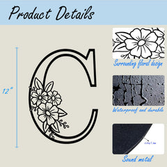Zuinyainn carbon steel wall letter C is sturdy and CNC laser-engraved.