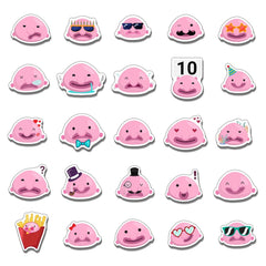ZULUVINYL blobfish sticker on luggage helps quick identification and style.