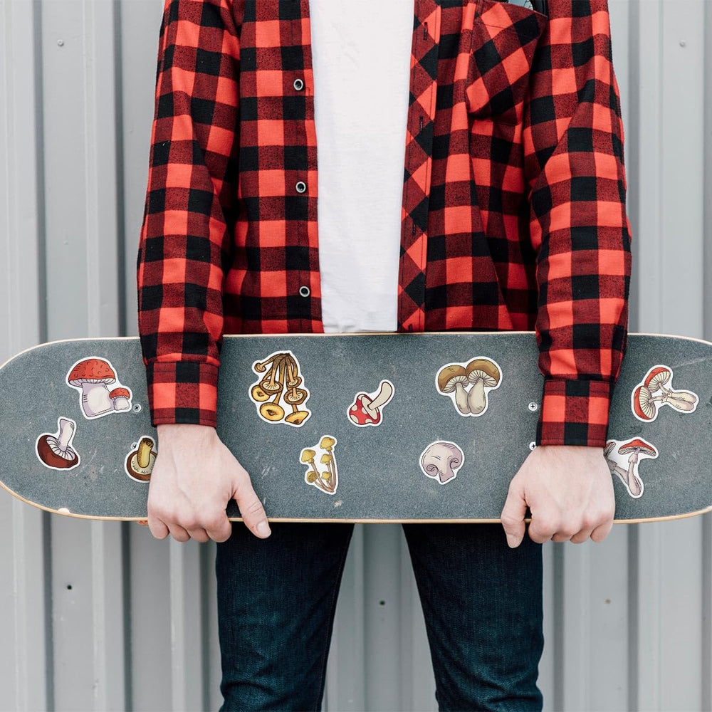 ZULUVINYL vintage mushroom stickers on bike helmets add style and protection vibes