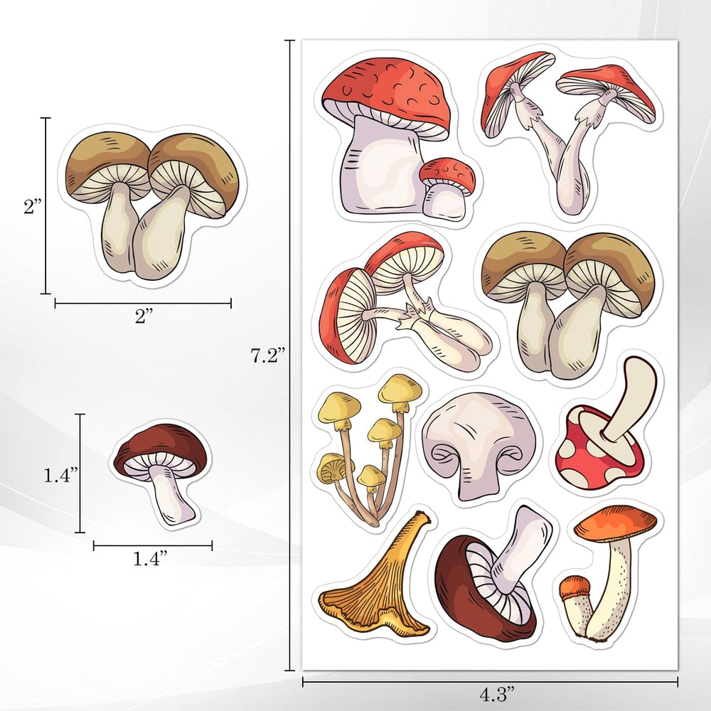 ZULUVINYL vintage mushroom stickers on luggage help quick identification