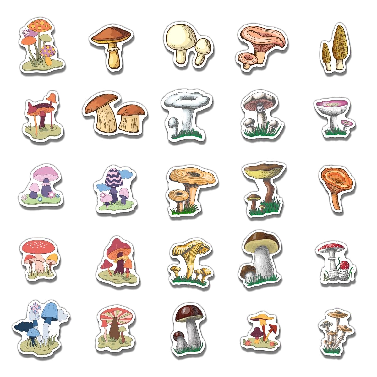 ZULUVINYL vintage mushroom stickers for scrapbooks and journals brighten pages