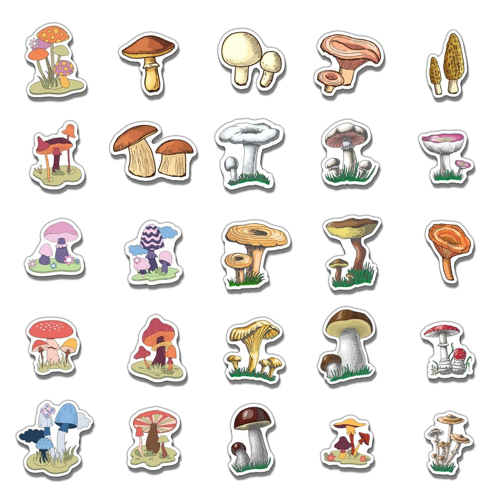 ZULUVINYL vintage mushroom stickers for scrapbooks and journals brighten pages