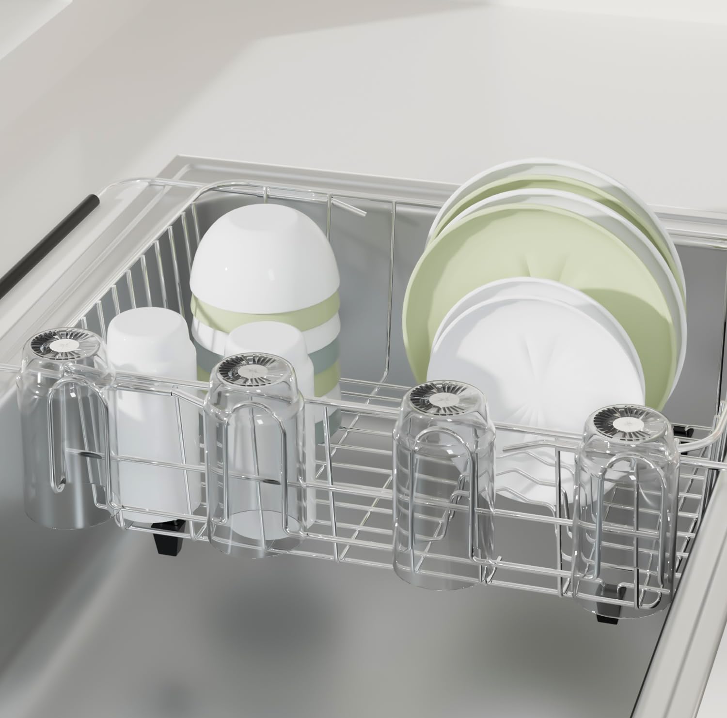 ZumenDa daily-use cup drying rack in action emphasizing easy maintenance and quick cleanup.
