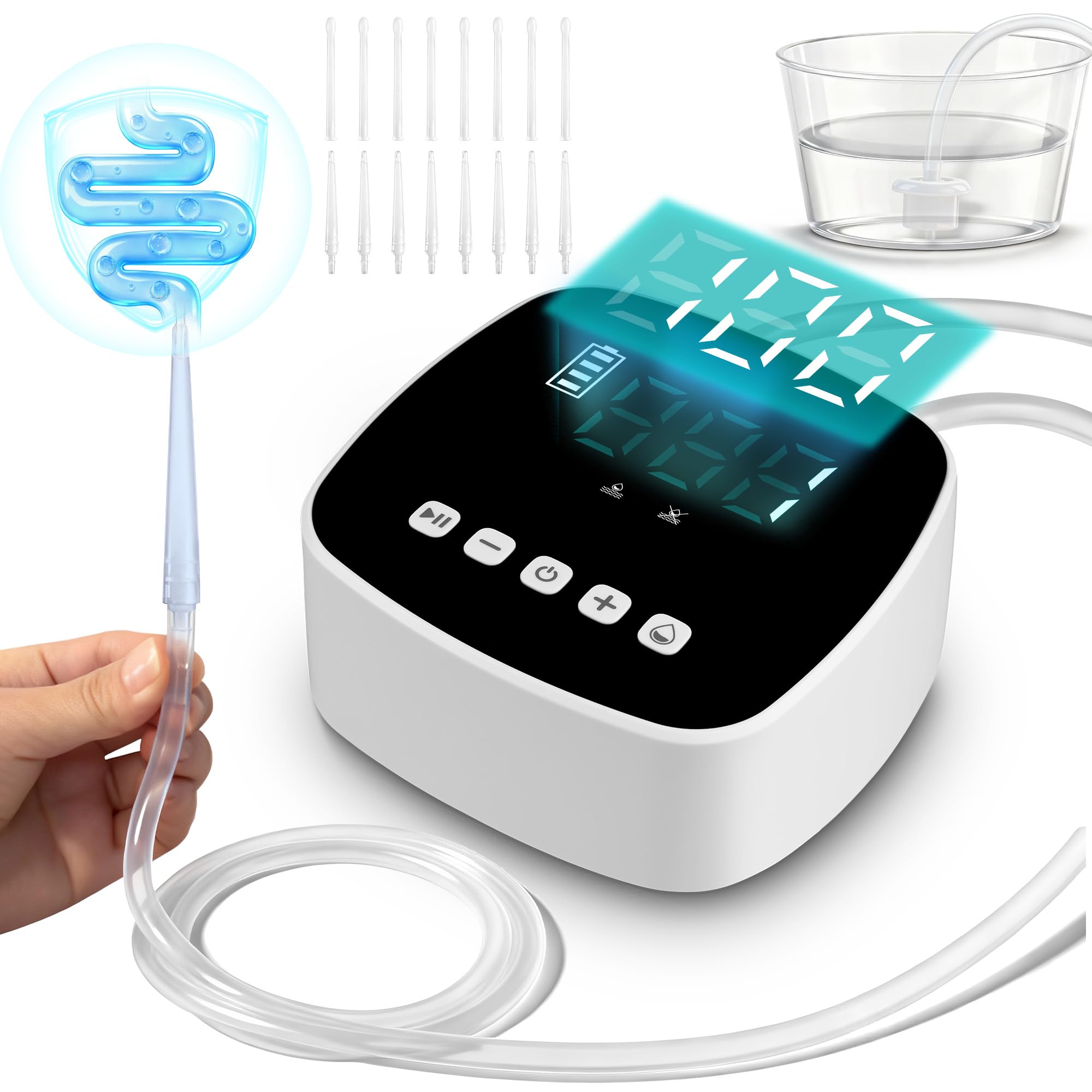 ZUOHE enema kit with dual nozzles for customizable irrigation comfort.