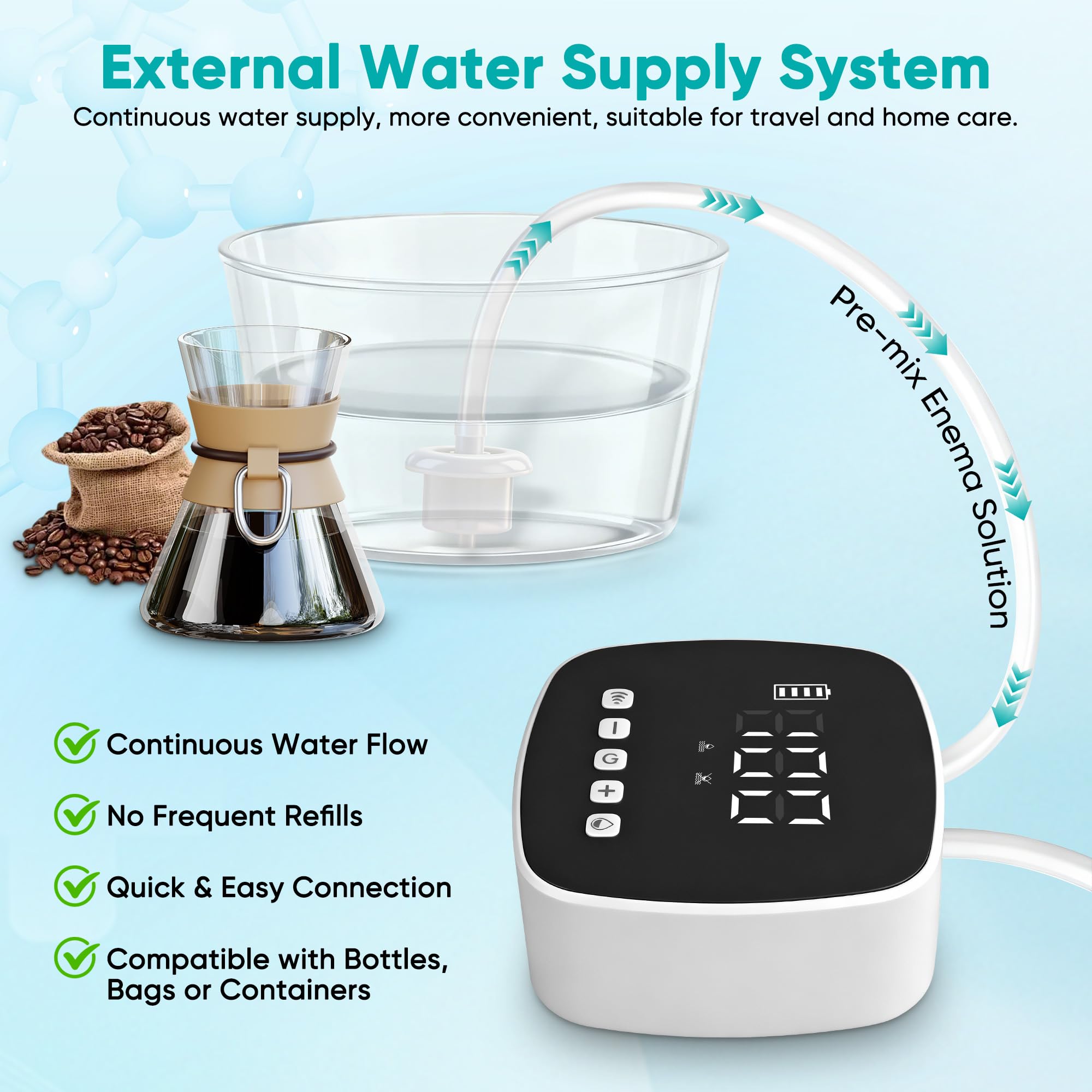 ZUOHE enema kit high-temp parts for hygienic cleaning.