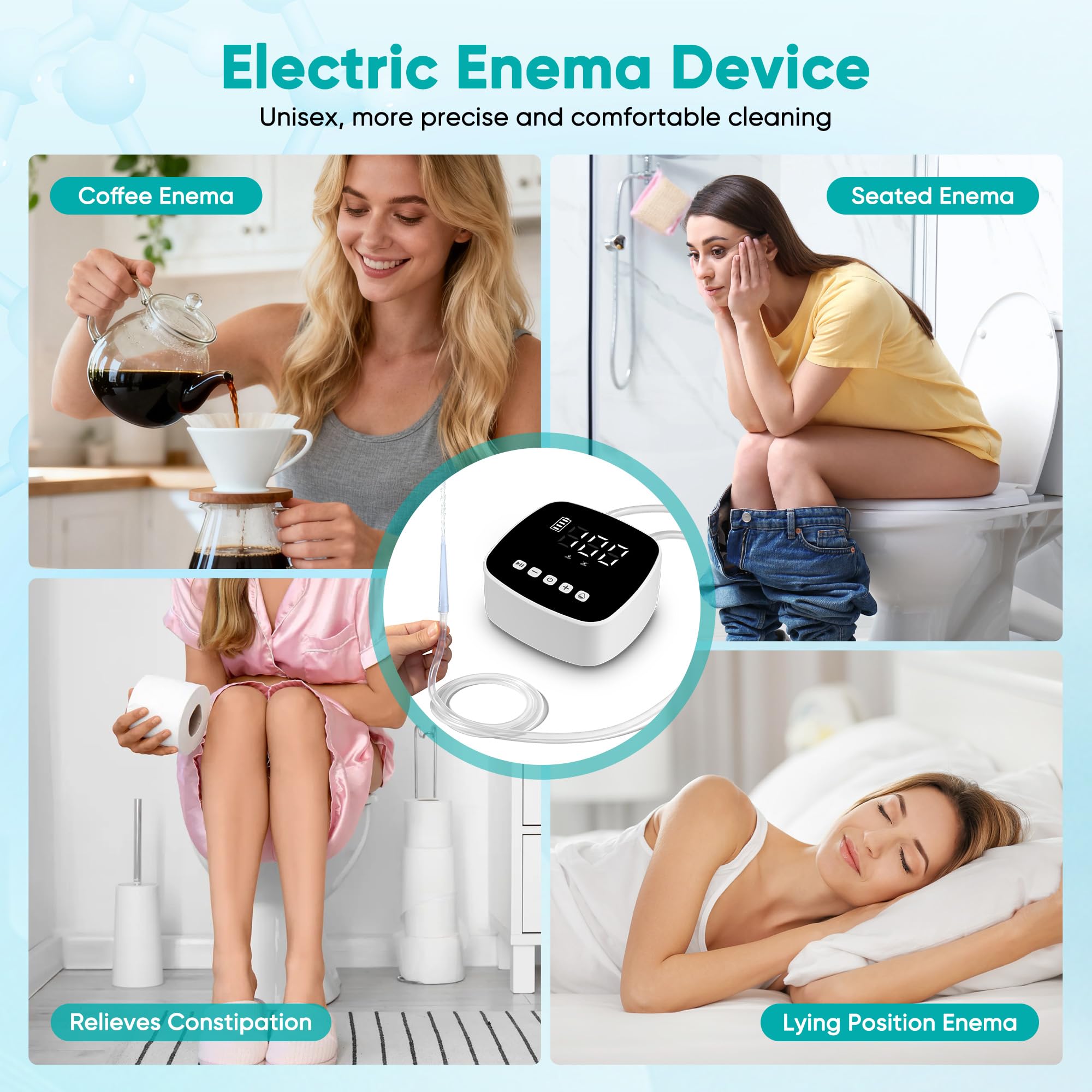 ZUOHE enema kit compact design with LCD display for easy control.