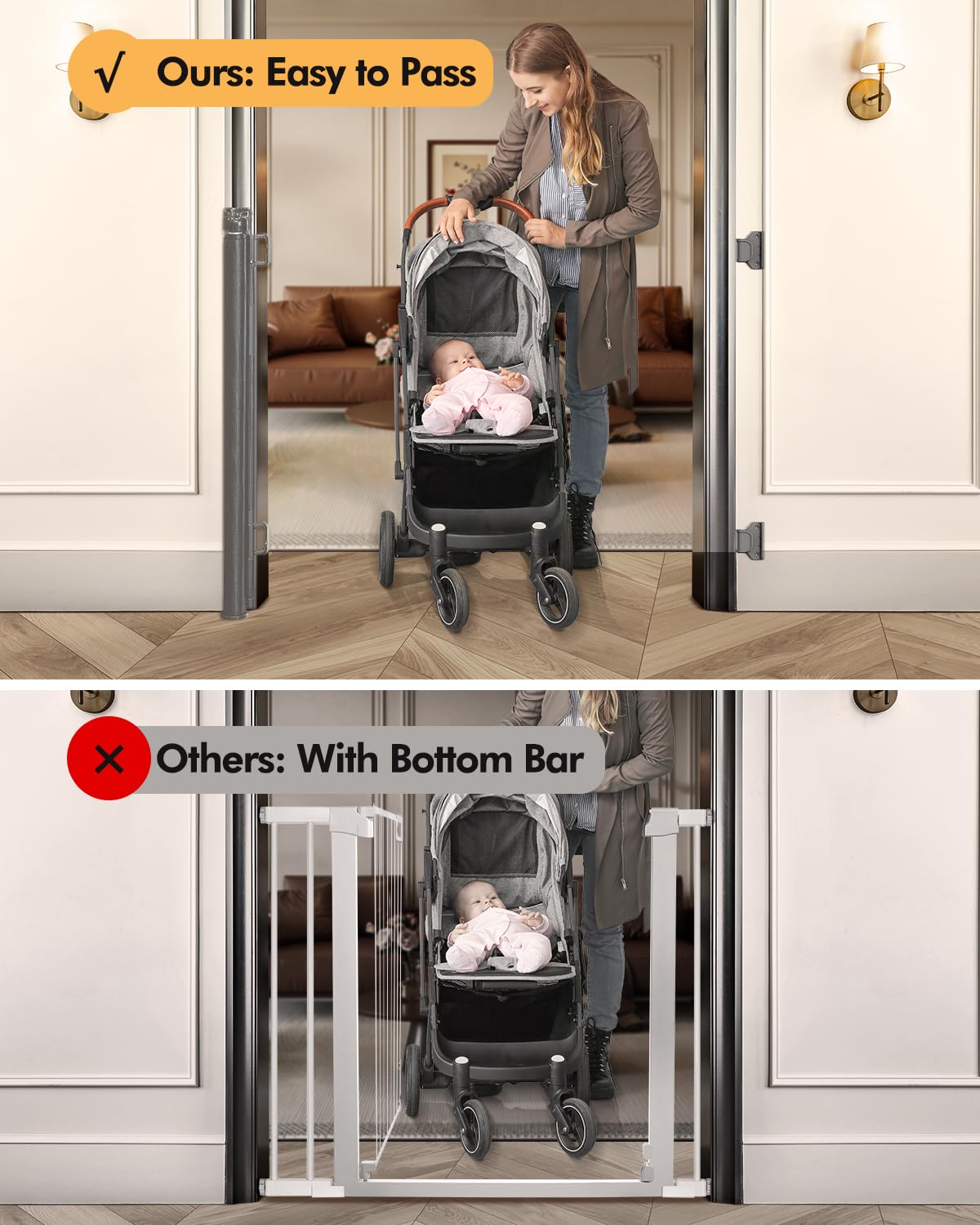Zupetta indoor outdoor grey gate suitable for hallways and openings