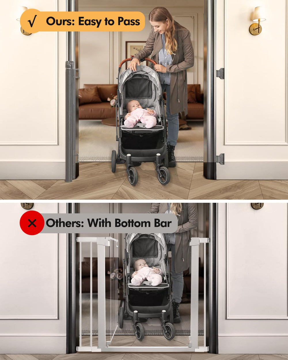 Zupetta indoor outdoor grey gate suitable for hallways and openings