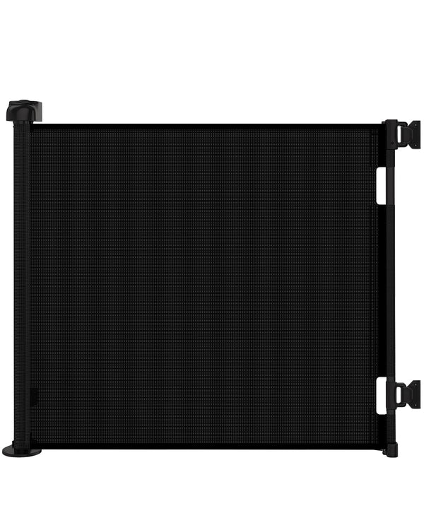 Zupetta retractable gate covers wide opening up to 55 inches, ideal for stairs and doorways.