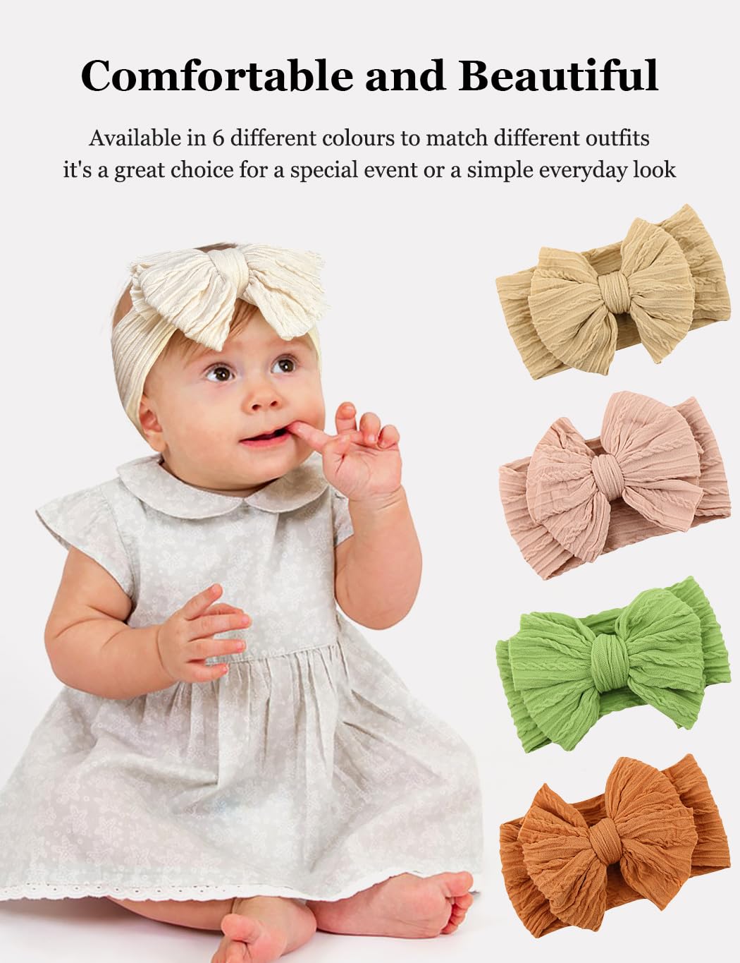 ZURLEFY 6-pack headbands with bows for everyday wear.