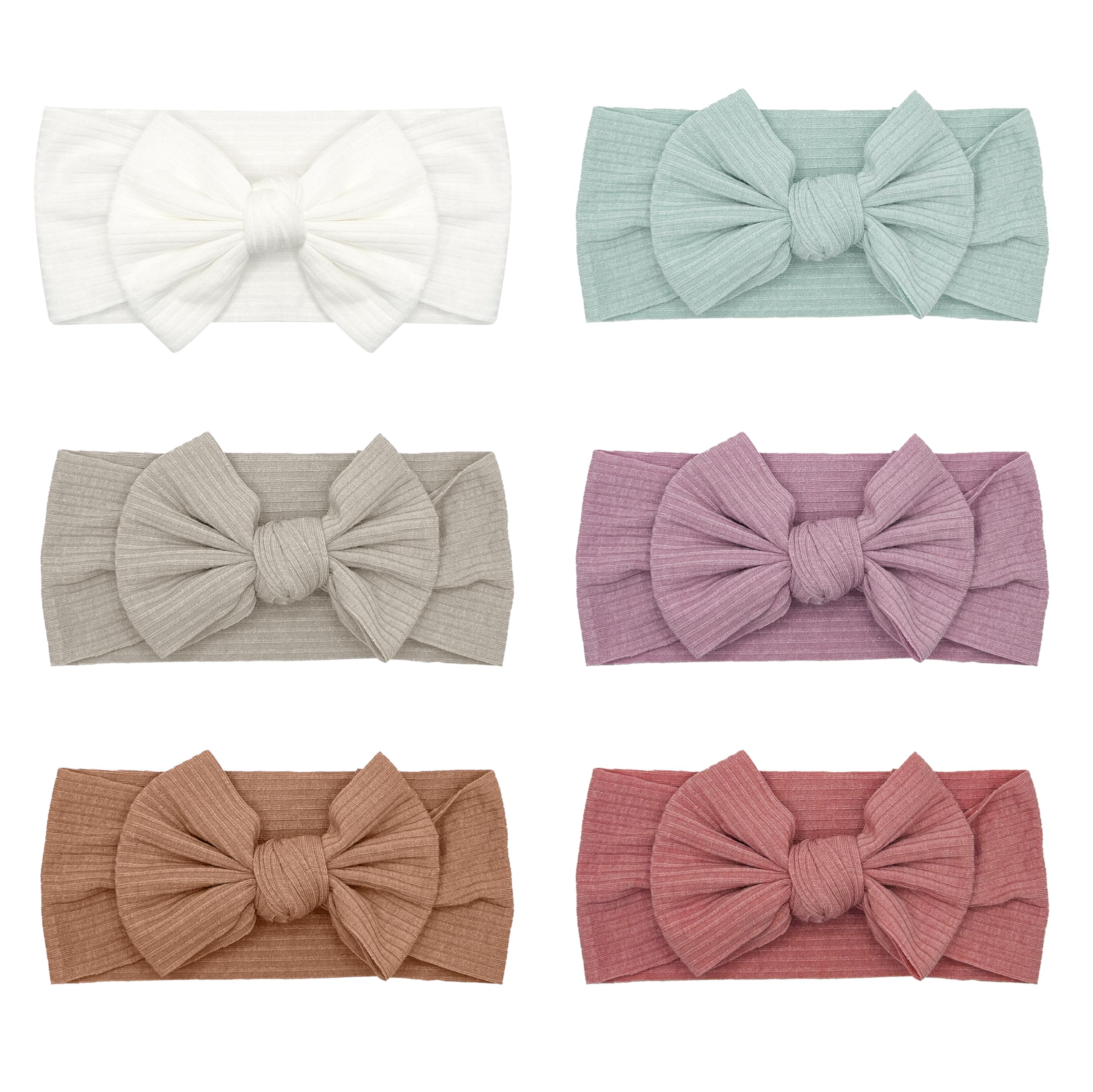 ZURLEFY pink baby headbands with bows closeup to show soft, stretchy fit