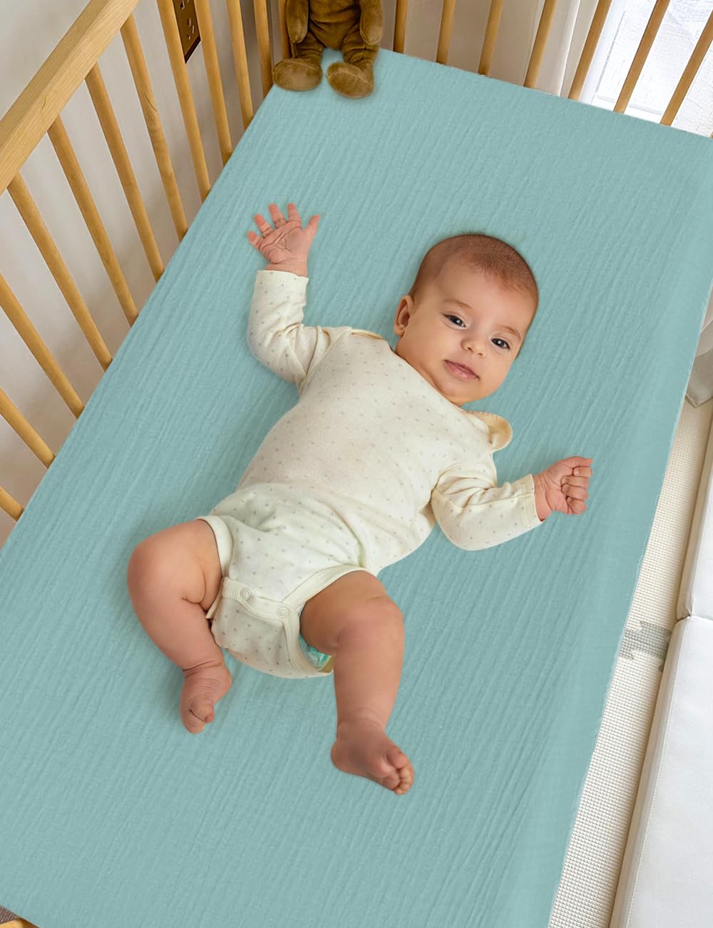 ZURLEFY bassinet sheet fits rectangle, oval, hourglass shapes for versatile use.