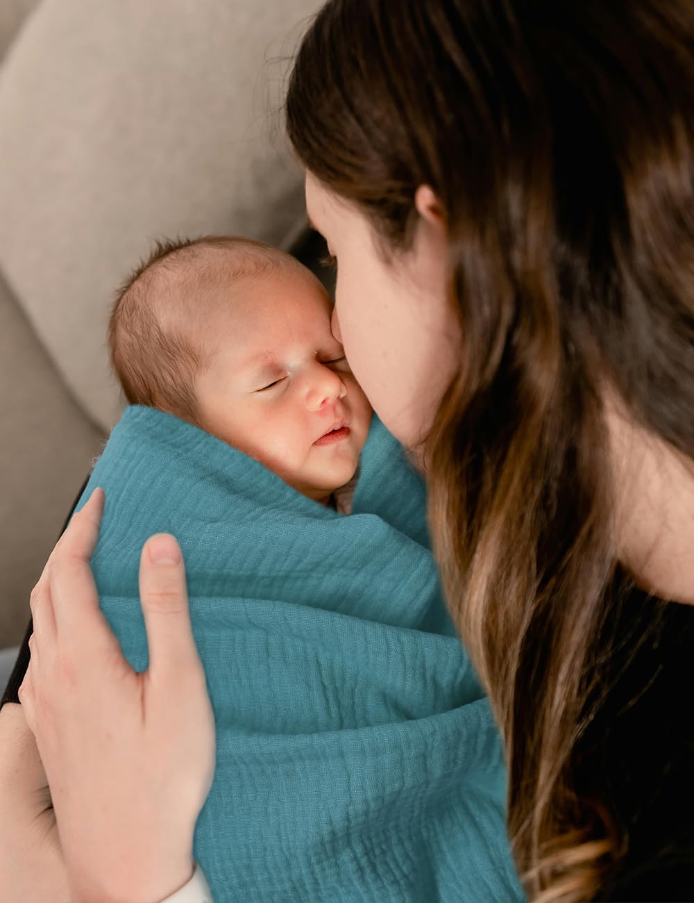 Neutral color option of Zurlefy muslin blanket suitable for any nursery.