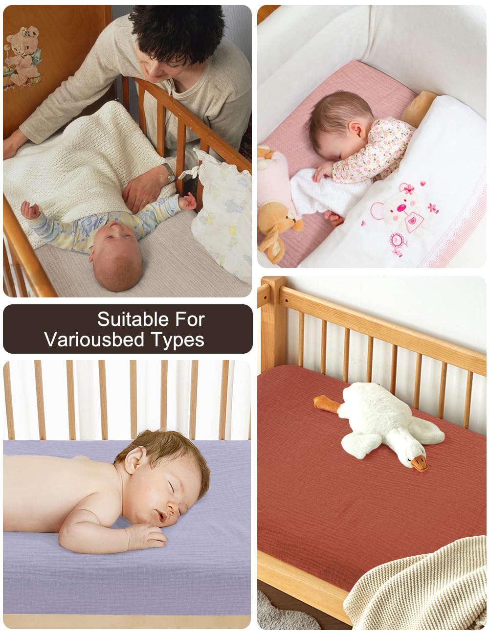 ZURLEFY machine washable crib sheet for easy care
