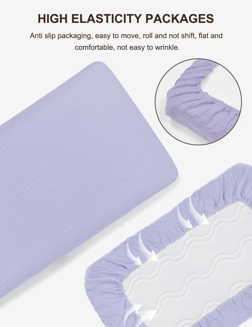 ZURLEFY elastic corner design ensures snug crib sheet fit