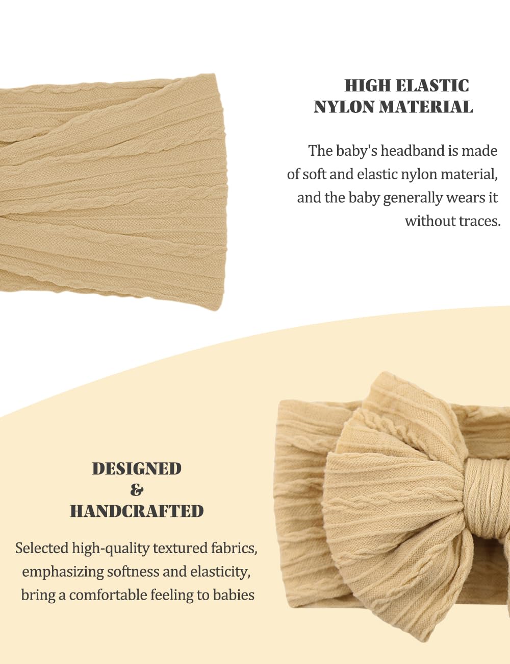 ZURLEFY soft nylon headbands with bows for photoshoots.