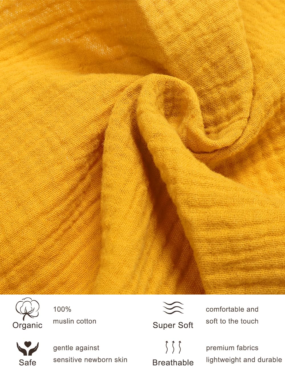 ZURLEFY muslin crib sheet close-up showing elastic bottom for a snug fit
