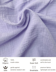 ZURLEFY muslin crib sheet fabric close-up reveals breathable cotton for baby comfort