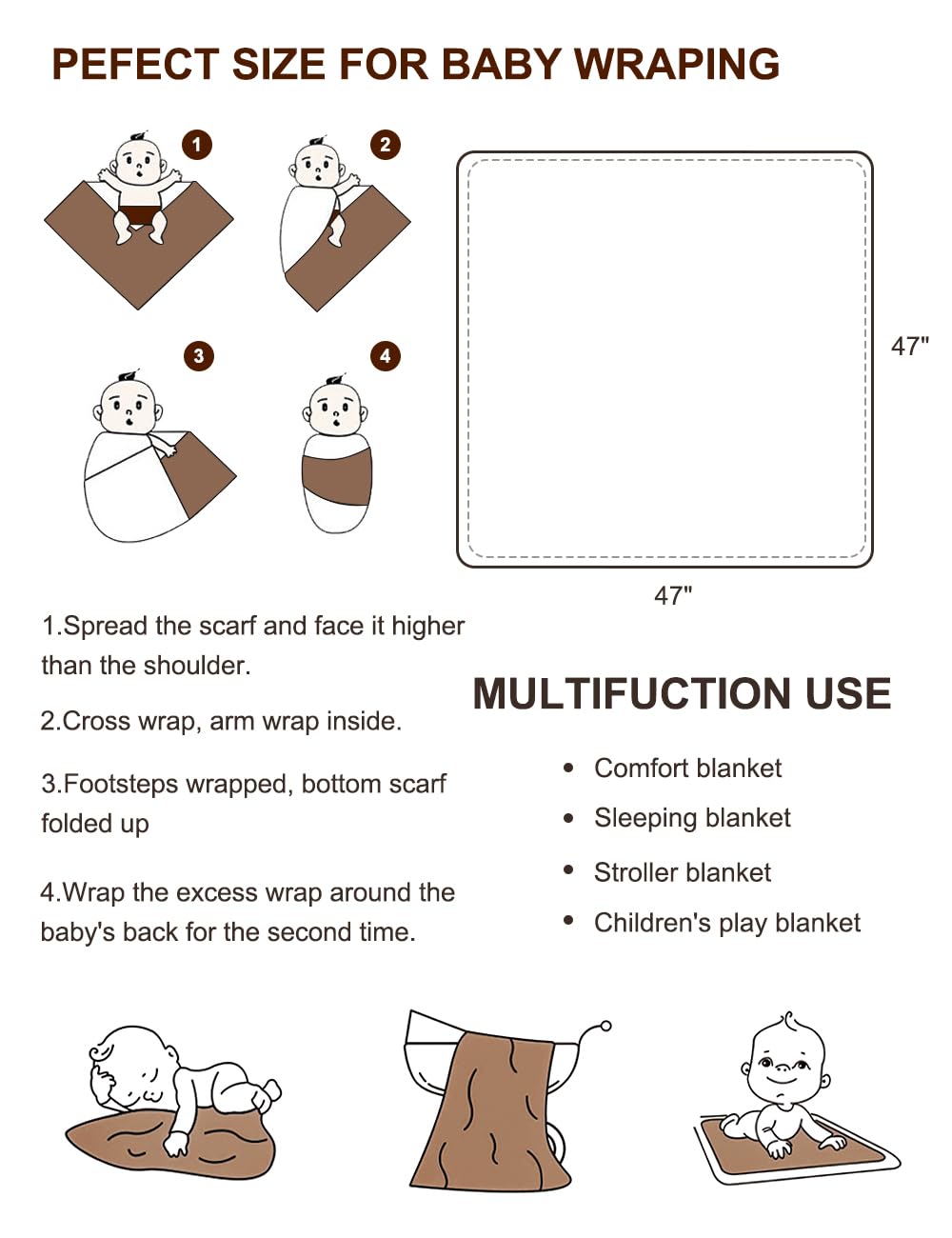 ZURLEFY Sage Green swaddle blanket in crib play area, easy care and durability.
