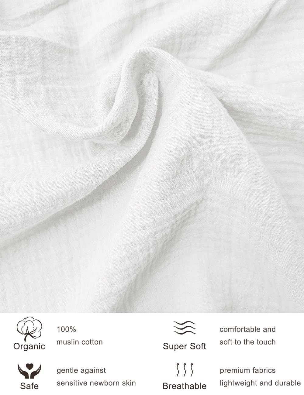 ZURLEFY soft 100% cotton fabric feels gentle on baby skin.