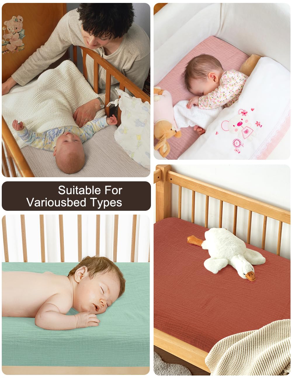 ZURLEFY standard crib mattress fit 52x28x9 inches for secure coverage.