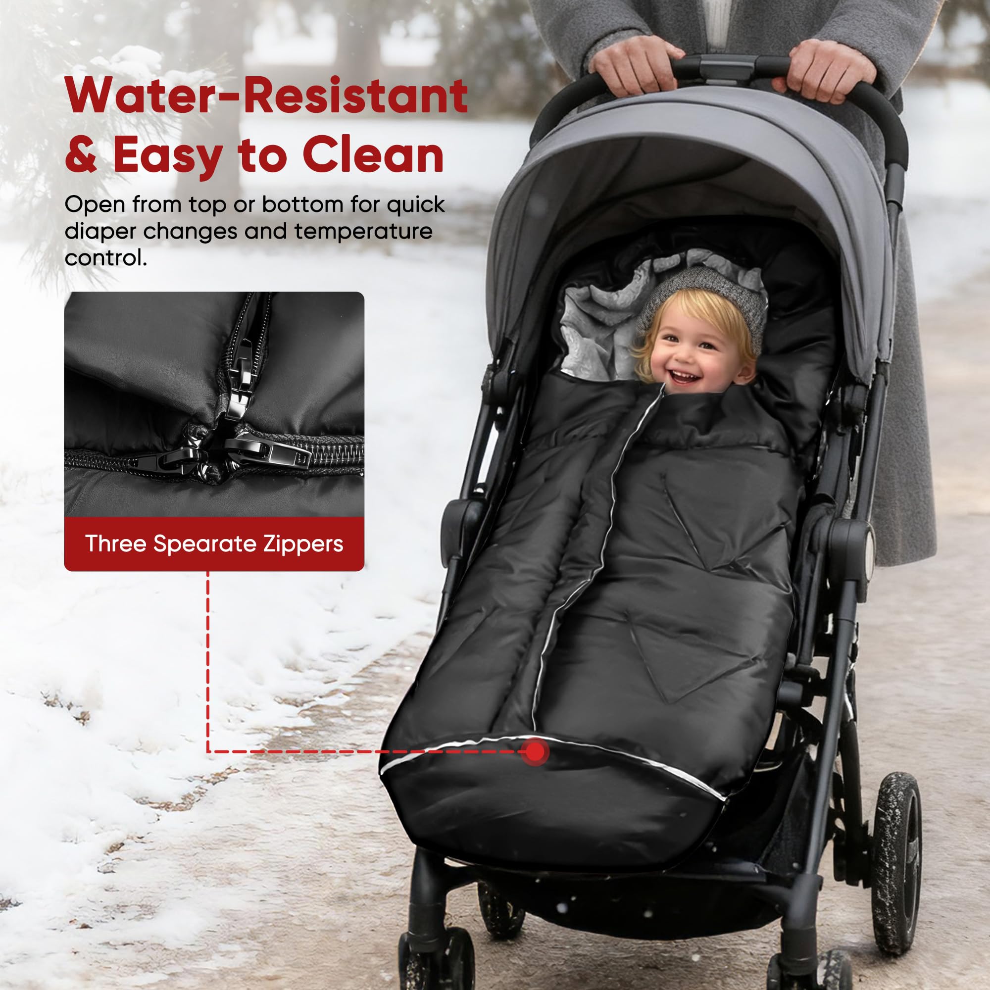 ZUTESU adjustable hood and full-length zip seal warmth for windy days.