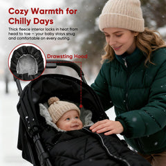 ZUTESU double-layer insulation footmuff keeps little one comfortable in chilly walks.