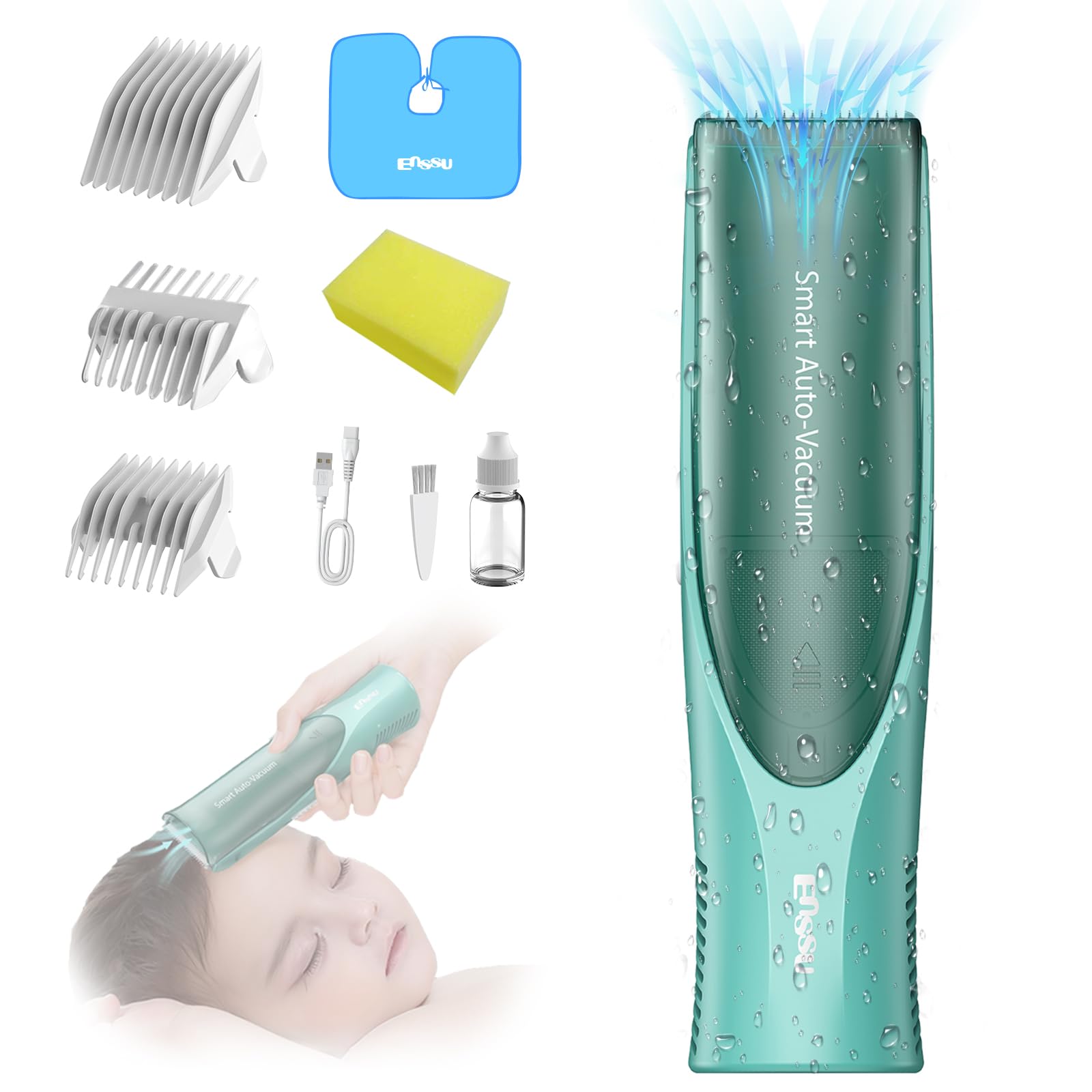 Zuxify baby hair clippers with ceramic blade for smooth, gentle cuts