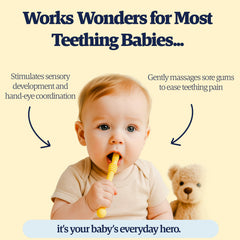 Zuzu Puzzle teether made of food-grade silicone, BPA-free and safe to chew.