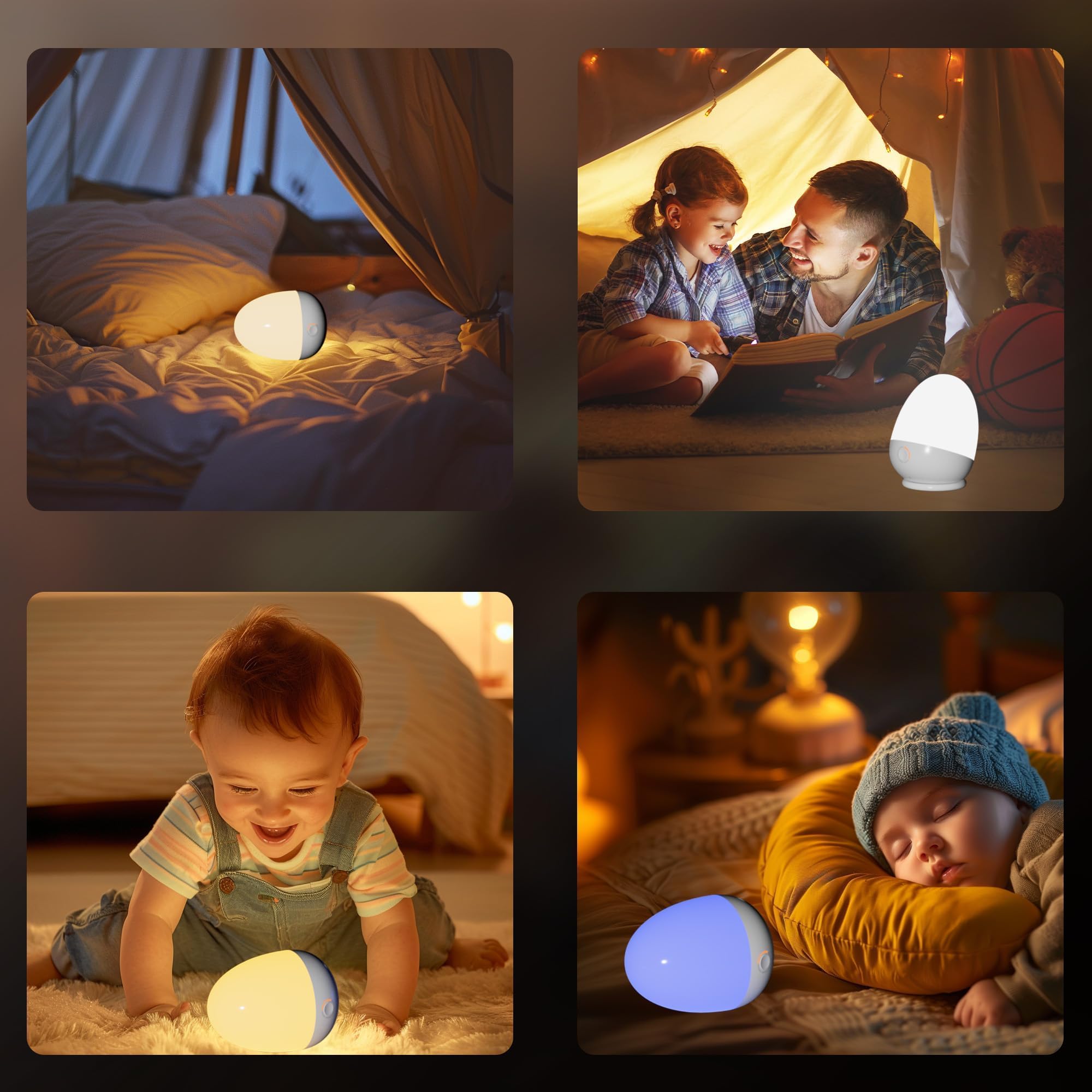 ZUZUKID Touch Egg Night Light baby-safe material — gentle touch for delicate skin