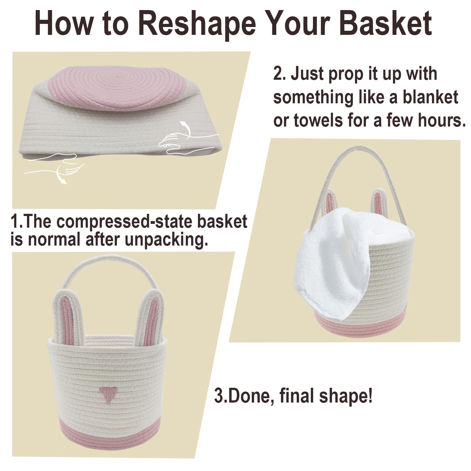 ZWHTB bright pink and blue baskets for Easter decor