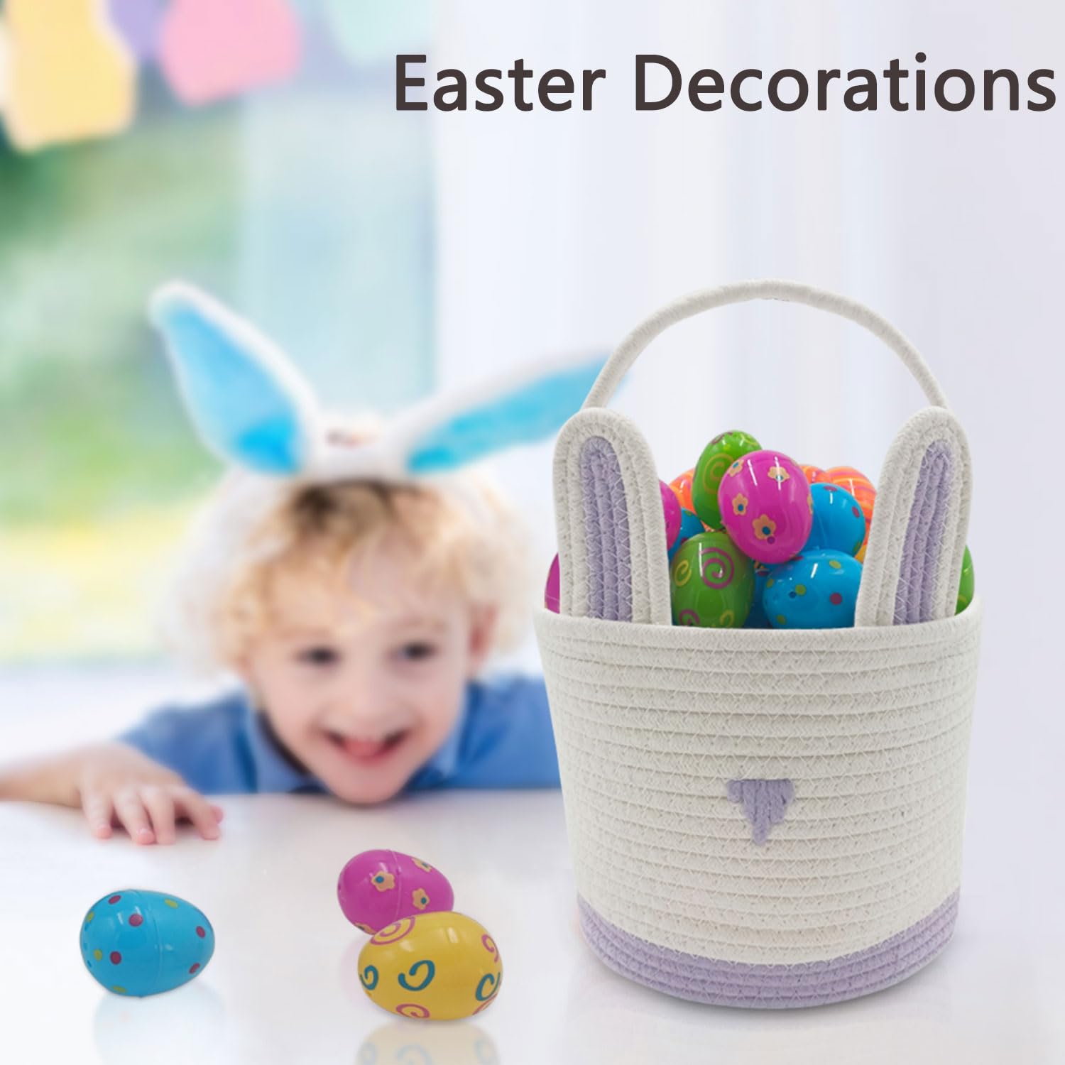 ZWHTB empty Easter basket view suitable for gifting or decor ideas.