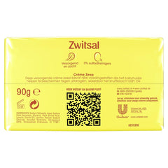 Zwitsal Creme Soap 4-pack back view shows convenient family-use packaging.