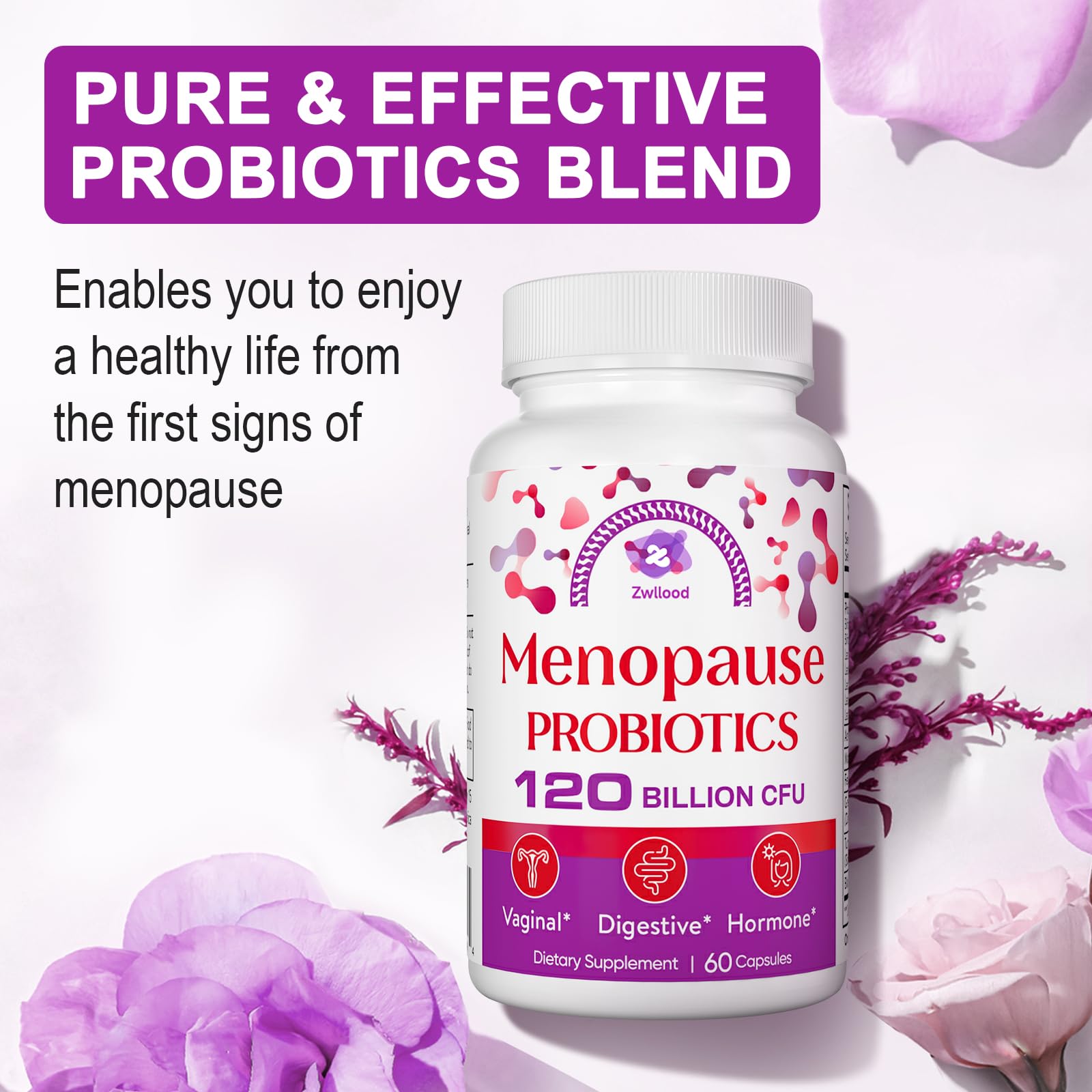 Zwllood Menopause Probiotics lifestyle-friendly capsules fit into daily routine